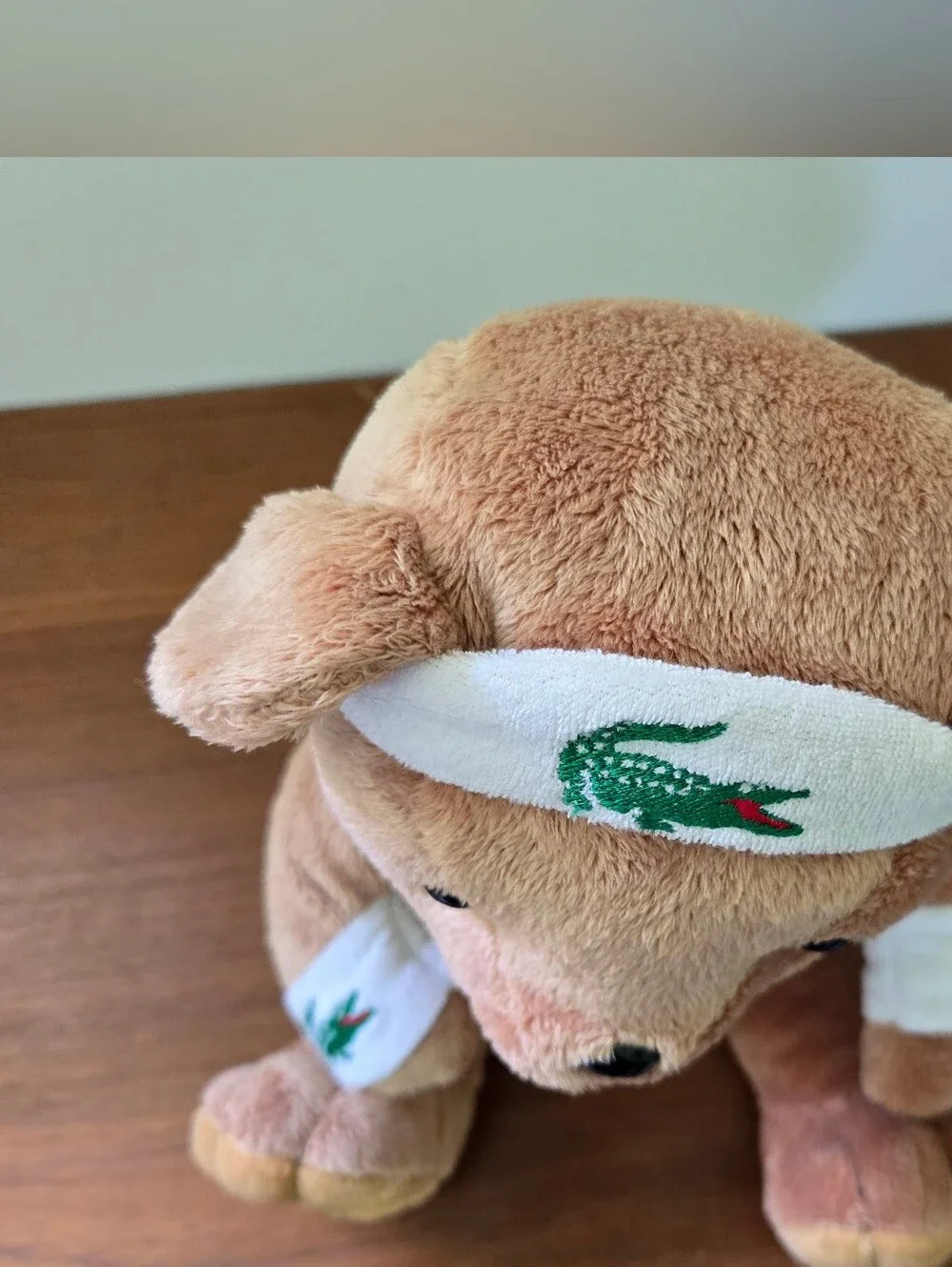 Lacoste Parfums Plush Teddy Bear Alligator Logo Sweat & Arm Bands Stuffed